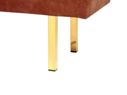 Beliani Upholstered Bench Roseville Velvet Dark Red - thumbnail 6