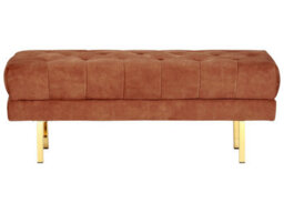 Beliani Upholstered Bench Roseville Velvet Dark Red - thumbnail 4