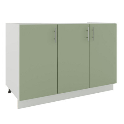 Jd Greta Adjustable Legs Kitchen Sink Unit 1200mm Cabinet With Doors - Sage Green Matt - image 1