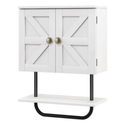 Bathroom Space Saving Storage Cabinet W/ Double Doors - thumbnail 1