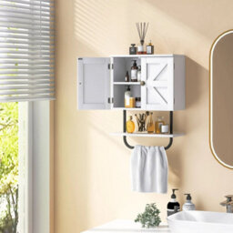 Bathroom Space Saving Storage Cabinet W/ Double Doors - thumbnail 5