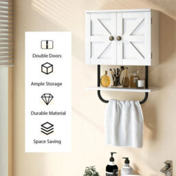 Bathroom Space Saving Storage Cabinet W/ Double Doors - thumbnail 6