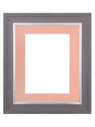 Frames By Post Scandi Slate Grey Frame With Pink Mount For Image Size A2 - thumbnail 1
