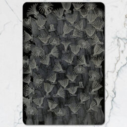 Benjamin Tate Design Designer Artwork Placemat And Coaster Set With Wooden Base In Black Gray Palette Limited Edition Luxury Collection - thumbnail 2