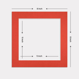 Ak Frames 8X8 Poppy Red Picture Mounts To Fit 6X6 Aperture Size - Mount Board Only (No Frame Included) - thumbnail 3