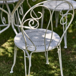 Dibor Traditional Style Four Person Indoor Outdoor Garden Iron Bistro Table And Chairs Set - thumbnail 6