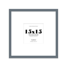 "15X15"" Grey Picture Frame - 15X15"" Square Frame With 11X11"" Mount For 15X15""/11X11"" Pictures Moderrn Style Thin Edge, 1 Pack" - thumbnail 1