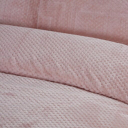 Gr8 Home Sleepdown Blush Pink Waffle Teddy Fleece Duvet Quilt Cover Pillowcase Set Thermal Bedding Super King - thumbnail 4