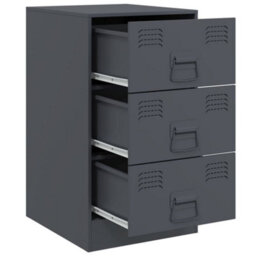 Berkfield Bedside Cabinets 2 Pcs Anthracite 34.5X39X62 Cm Steel - thumbnail 7