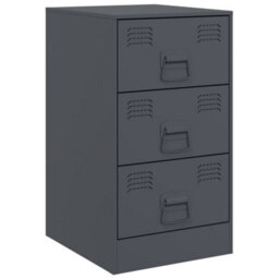 Berkfield Bedside Cabinets 2 Pcs Anthracite 34.5X39X62 Cm Steel - thumbnail 6