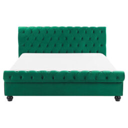Beliani Bed Velvet Avallon 160 X 200 Cm (Eu King Size) Emerald Green - thumbnail 4