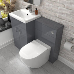Nes Home 1000mm Freestanding Light Grey Basin Vanity & Back To Wall Toilet - thumbnail 4