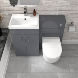 Nes Home 1000mm Freestanding Light Grey Basin Vanity & Back To Wall Toilet - thumbnail 3