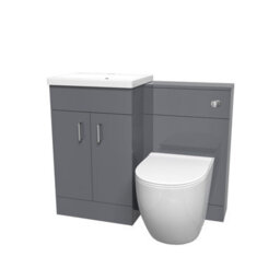 Nes Home 1000mm Freestanding Light Grey Basin Vanity & Back To Wall Toilet - thumbnail 6