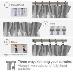 Bloomsbury Mill - Grey & White Stars Curtains For Kids Bedroom - Lined Curtain Pair With Tie Backs 66 X 72 Inch Or 168Cm X 183Cm - thumbnail 3