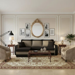 Kris M Corner Sofa Bed Has Storage Ottoman Polyurethane Foam Wooden Frame Plastic Legs 238X147X80Cm Brown And Beige