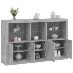 Berkfield Sideboard With Led Lights Concrete Grey 162X37X100 Cm - thumbnail 1