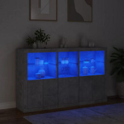 Berkfield Sideboard With Led Lights Concrete Grey 162X37X100 Cm - thumbnail 5