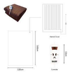 Bauer Electric Heated Throw In Brown - thumbnail 3