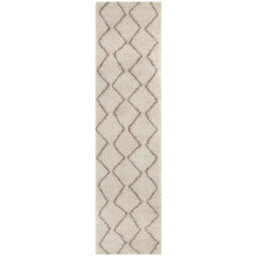 The Rugs Moroccan Shaggy Rugs And Runners Soft Fluffy Wavy Trellis Design High Pile Beige And Ivory Living Room Kitchen Hallway 830 - thumbnail 1