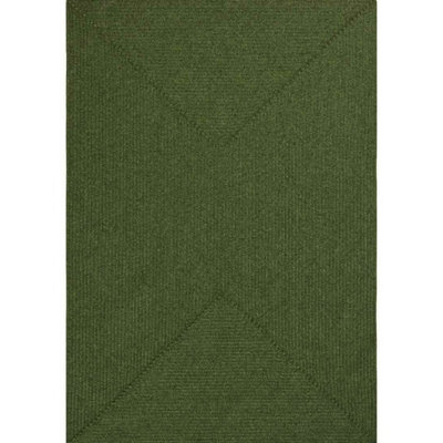 The Rugs Indoor Outdoor Trenzado Rug Polypropylene Bordered Plain Design In Green - image 1