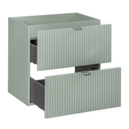 Heze Furniture Line Reed 2 Drawer Bathroom Cabinet Vanity Unit 60Cm With Built-In Basin Sage - thumbnail 5