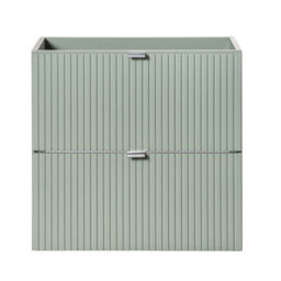 Heze Furniture Line Reed 2 Drawer Bathroom Cabinet Vanity Unit 60Cm With Built-In Basin Sage - thumbnail 4