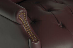 Teknik Chairman Super Large Executive Chair In Bonded Burgundy Leather With Button Back Detailing - thumbnail 4