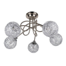 Pagazzi Lighting Pagazzi Orinoco 5 Light Satin Nickel Semi Flush Ceiling Light - thumbnail 5