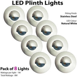 Eyelid Led Plinth Light Kit - 8 Round Spotlights For Kitchen And Bathroom - thumbnail 3