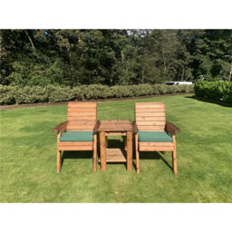 Marlborough Deluxe 2 Chair & Table Outdoor Set With 2 X Chair Cushion Green - thumbnail 4