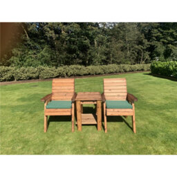 Marlborough Deluxe 2 Chair & Table Outdoor Set With 2 X Chair Cushion Green - thumbnail 5