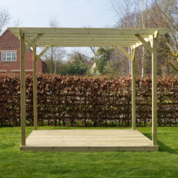 Rutland County Garden Furniture Garden Pergola And Decking Kit - Wood - L420 X W420 X H270 Cm - Light Green - thumbnail 4