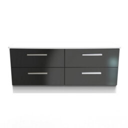 Harrow 4 Drawer Bed Box In Black Gloss & White (Ready Assembled)