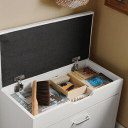 Sobuy Fsr95-W, Shoe Rack Shoe Bench Shoe Cabinet With Folding Padded Seat & Flip-Drawer,white,w60Xd30Xh49 - thumbnail 4