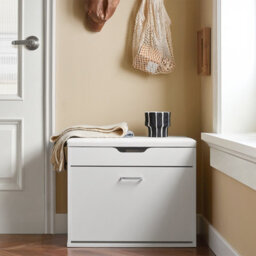 Sobuy Fsr95-W, Shoe Rack Shoe Bench Shoe Cabinet With Folding Padded Seat & Flip-Drawer,white,w60Xd30Xh49 - thumbnail 2