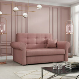 Viva Ii Sofa Bed With Sleep Function And Bedding Storage Hydrophobic Fabric Metal Legs 148X85X98 Pink