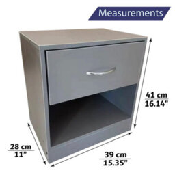 Home Treats 1 Drawer Bedside Table Grey (Set Of 2) - thumbnail 2