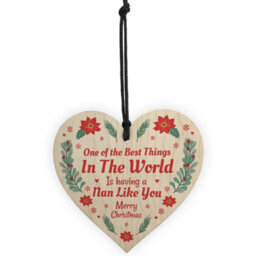 Red Ocean Best Nan Gifts For Christmas Wood Heart Tree Decoration Bauble Gift For Nan Nanny Nana - thumbnail 5