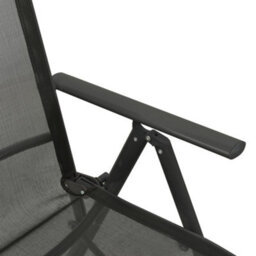 Reclining Garden Chairs 2Pcs Textilene And Aluminium Black - thumbnail 7