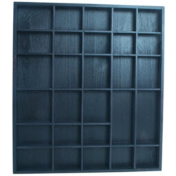 Woodeedoo Wooden Wall Display Shelf Black Matt With 28 Compartments For Crystals Miniatures Small Ornaments Collectables And Keepsakes - thumbnail 3