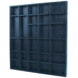 Woodeedoo Wooden Wall Display Shelf Black Matt With 28 Compartments For Crystals Miniatures Small Ornaments Collectables And Keepsakes - thumbnail 4