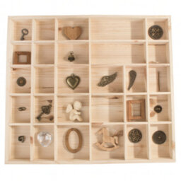 Woodeedoo Wooden Wall Display Shelf Black Matt With 28 Compartments For Crystals Miniatures Small Ornaments Collectables And Keepsakes - thumbnail 7