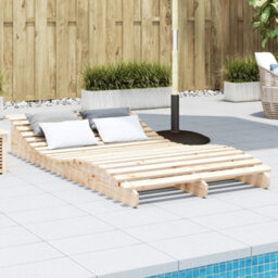 Walplus Sun Lounger 205X110X31.5 Cm Solid Wood Pine