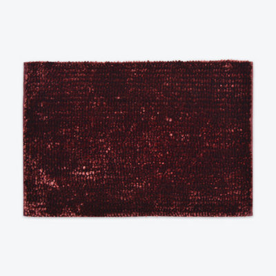 Allure Bath Fashions Velvet Chenille Bobble Bath Mat Non-Slip - Bordeaux - image 1
