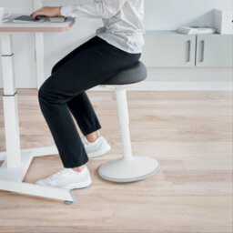 Leitz Ergo Active Sitting Stool Chair Posture Comfort Seat Adjustable Furniture In Light Grey - thumbnail 2