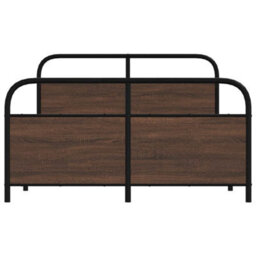 Berkfield Metal Bed Frame Without Mattress Brown Oak 140X200 Cm - thumbnail 5
