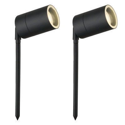 First Choice Lighting Set Of 2 Blaze Black Outdoor Spike Lights - image 1
