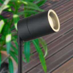 First Choice Lighting Set Of 2 Blaze Black Outdoor Spike Lights - thumbnail 4