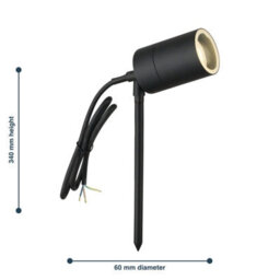 First Choice Lighting Set Of 2 Blaze Black Outdoor Spike Lights - thumbnail 5